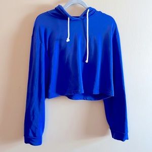 Like NEW blue long sleeve crop top sweatshirt